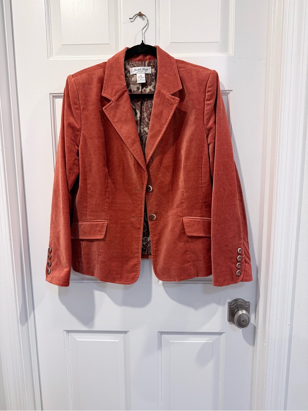 Judith Hart Petites Women's Warm Orange Blazer Size 16P - Picture 3 of 7